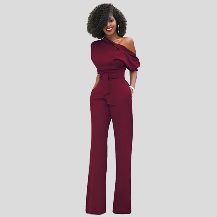 Hani | One-shoulder jumpsuit with wide legs