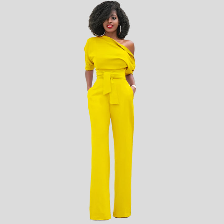 Hani | One-shoulder jumpsuit with wide legs