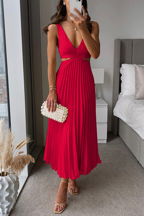 Karen | Elegant Pleated Midi Dress