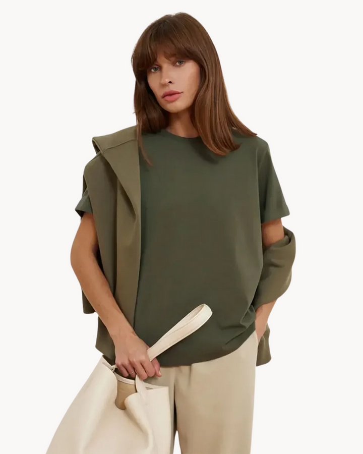 Basic Cotton T-Shirt with Round Neck for Women